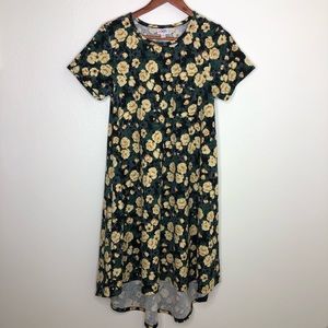 Lularoe Carly Dress XS rose print women’s dress